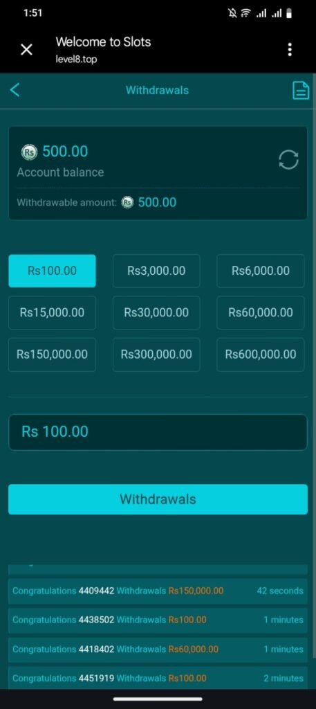 Rich888 Withdraw Process